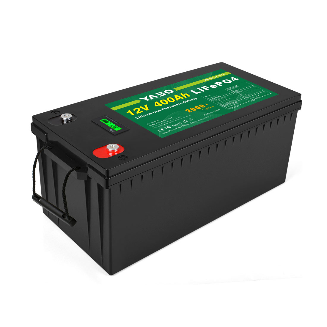 Batteria al litio ferro fosfato YABO 12V 400Ah per solare e accumulo di energia